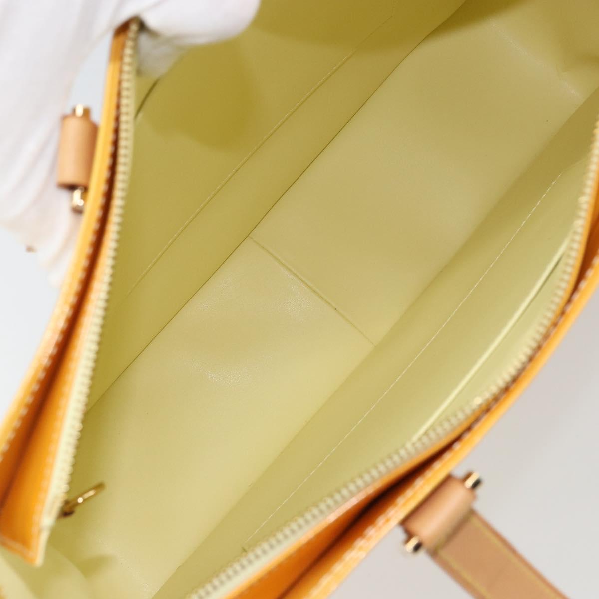 LOUIS VUITTON Monogram Vernis Columbus Tote Bag Lime Yellow M91047 Auth ep12233