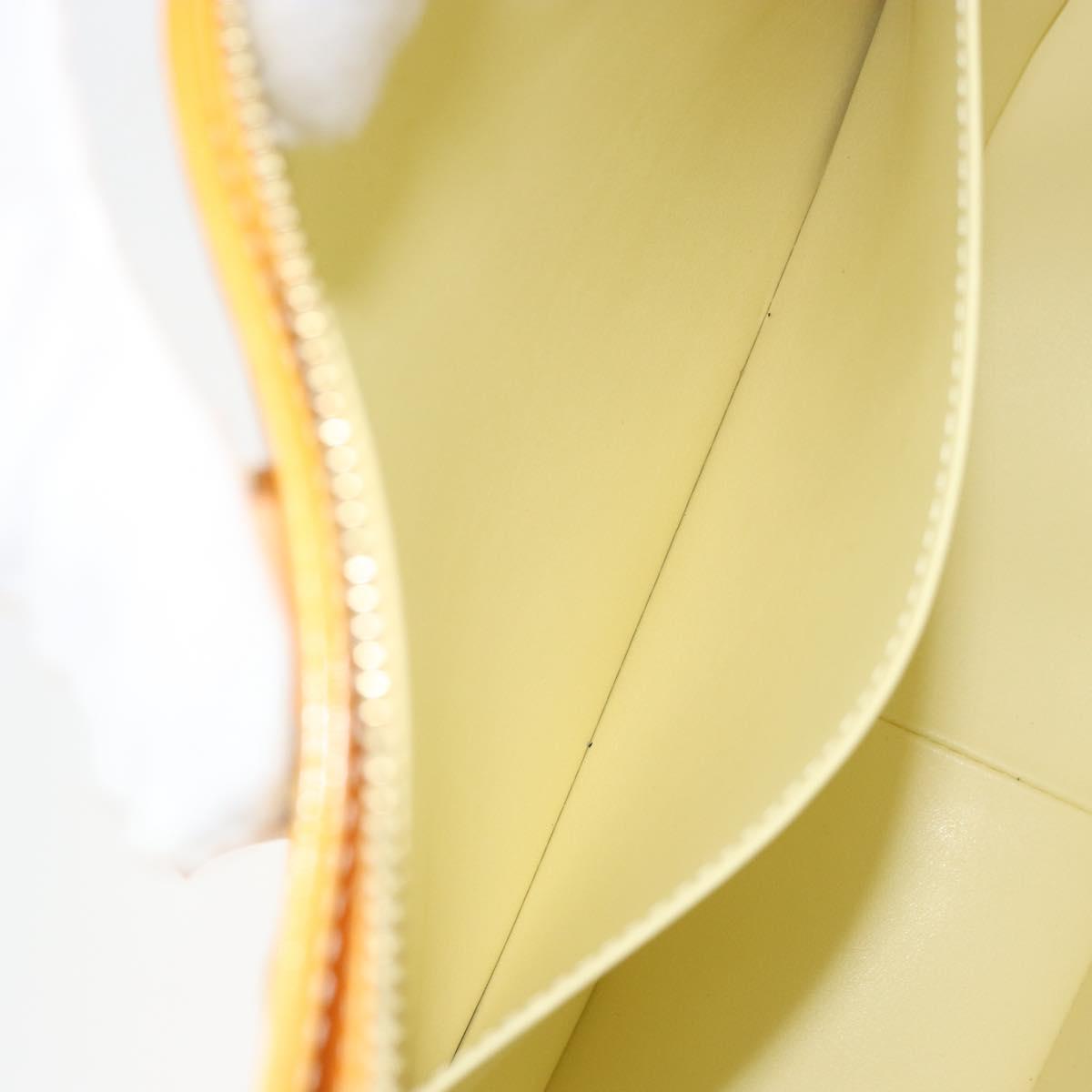 LOUIS VUITTON Monogram Vernis Columbus Tote Bag Lime Yellow M91047 Auth ep12233