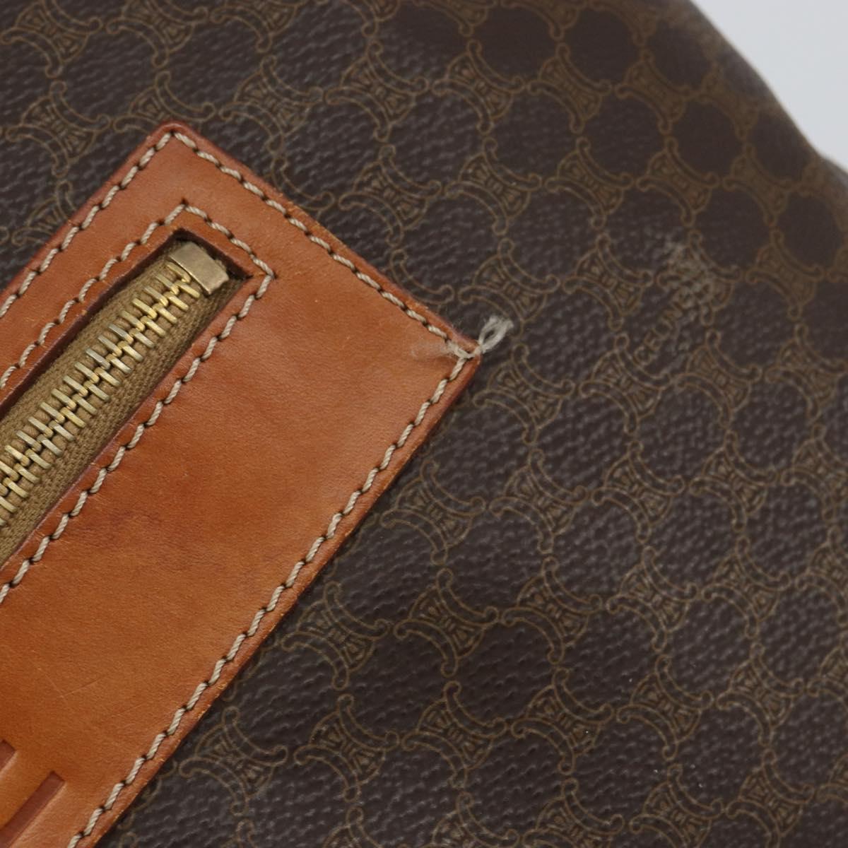 CELINE Macadam Canvas Tote Bag PVC Leather Brown Gold Auth ep12237