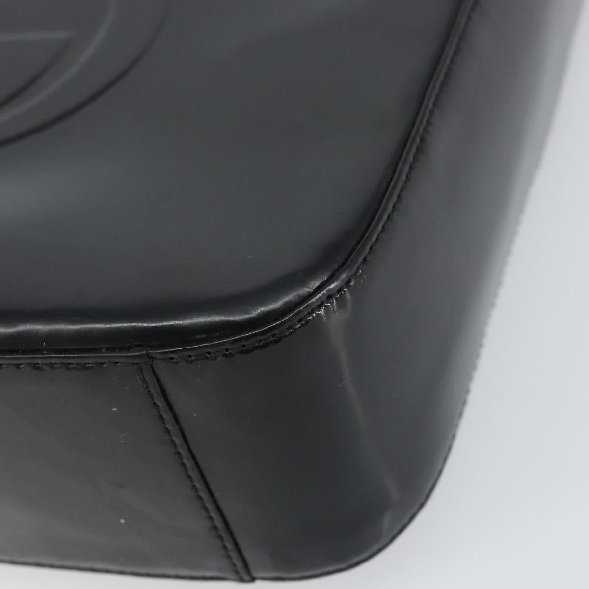 GUCCI Shoulder Bag Enamel Black 000 0506 Auth ep12258