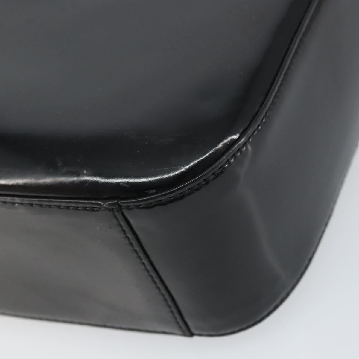 GUCCI Shoulder Bag Enamel Black 000 0506 Auth ep12258