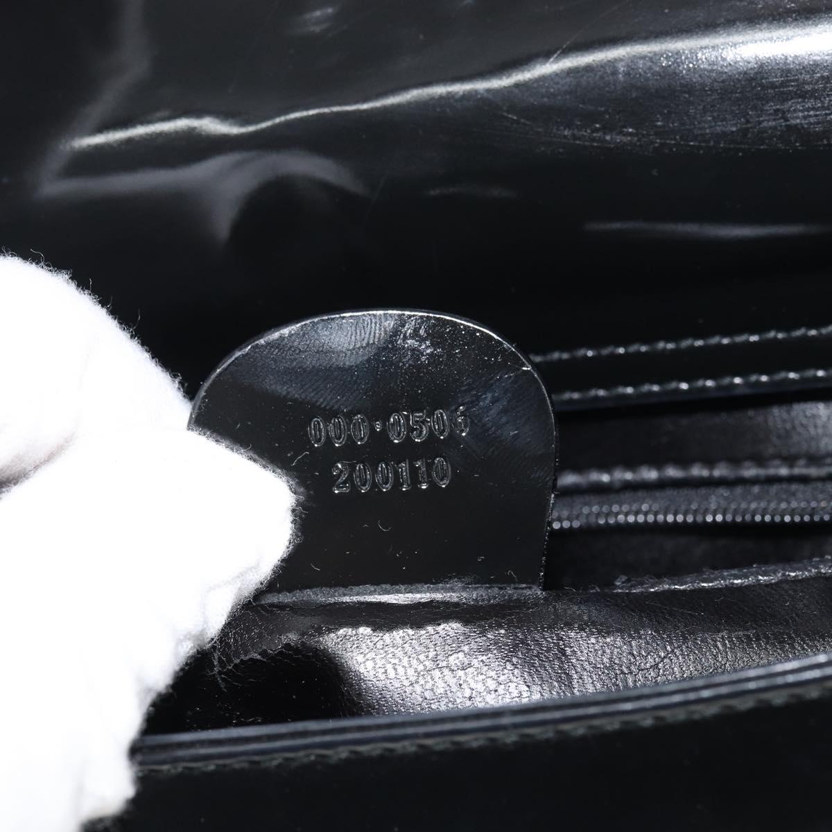GUCCI Shoulder Bag Enamel Black 000 0506 Auth ep12258