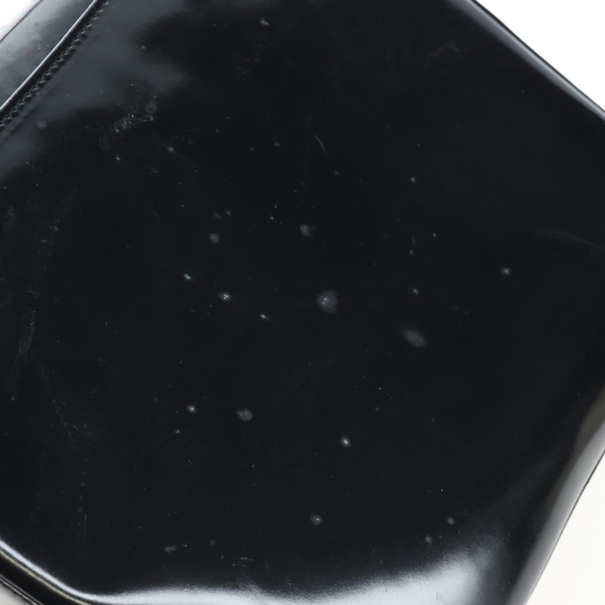 GUCCI Shoulder Bag Enamel Black 000 0506 Auth ep12258