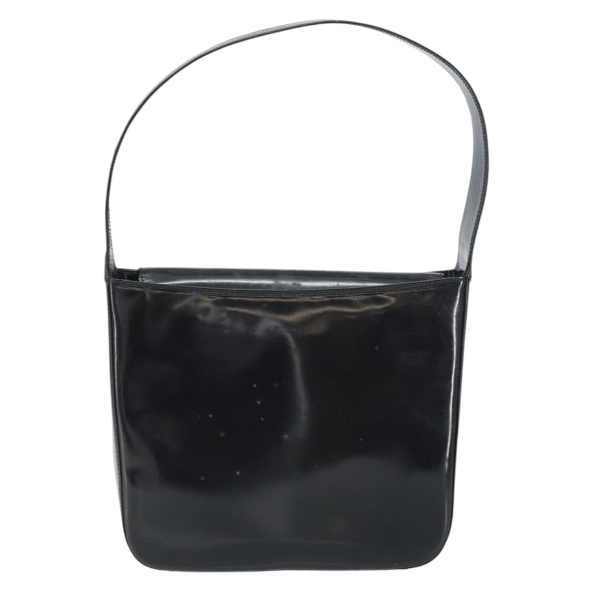 GUCCI Shoulder Bag Enamel Black 000 0506 Auth ep12258