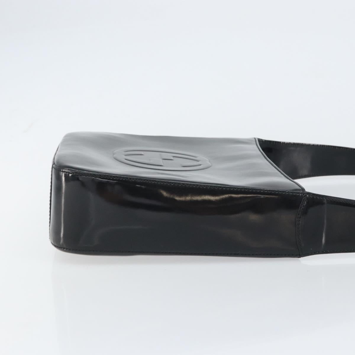 GUCCI Shoulder Bag Enamel Black 000 0506 Auth ep12258