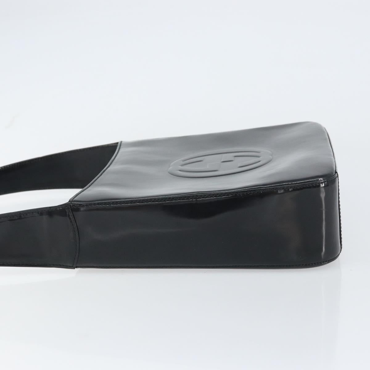 GUCCI Shoulder Bag Enamel Black 000 0506 Auth ep12258