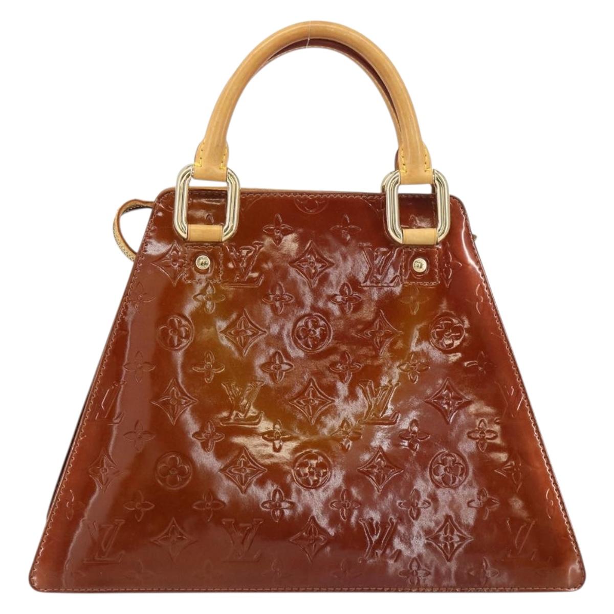 LOUIS VUITTON Monogram Vernis Forsyth Hand Bag Bronze M91113 LV Auth ep12259