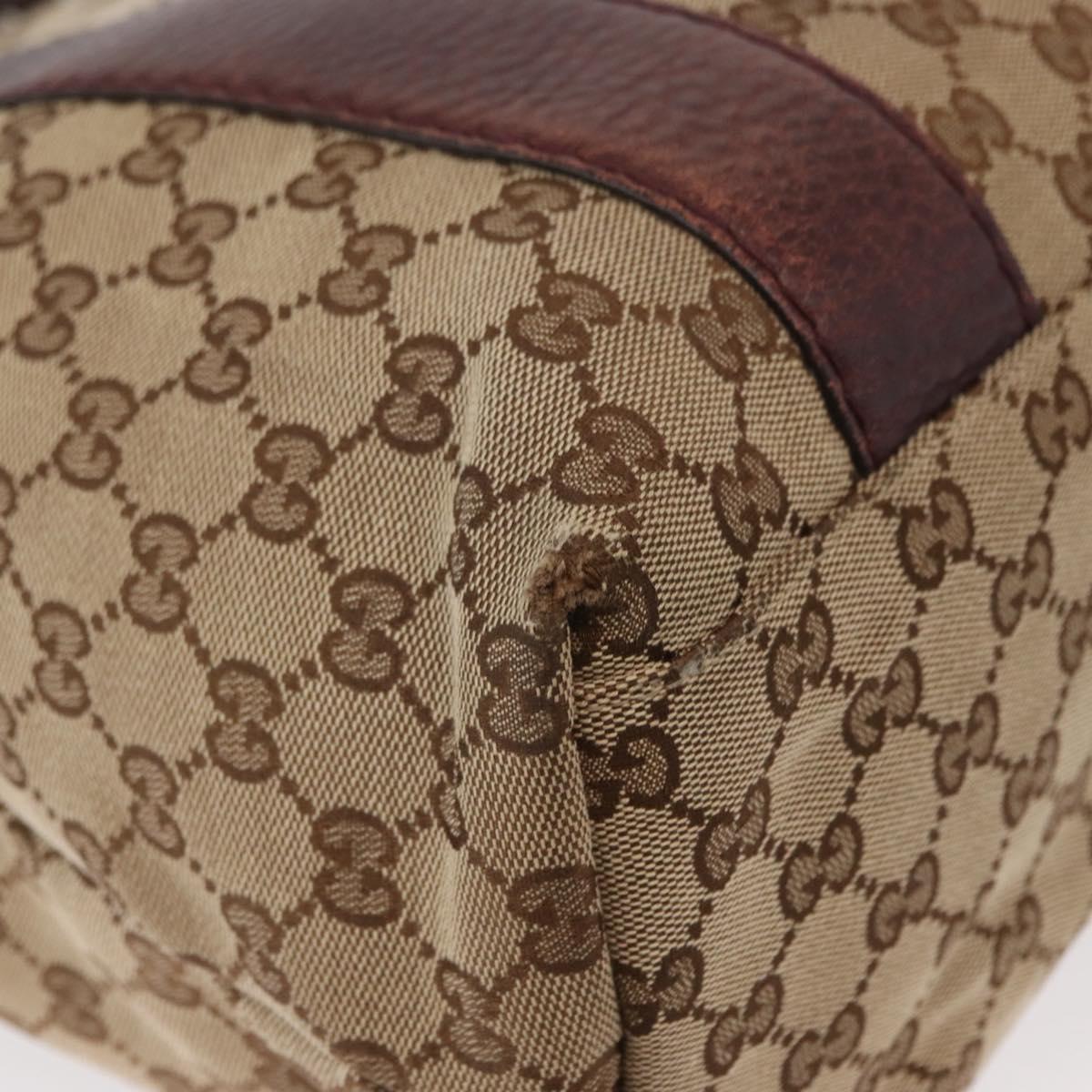 GUCCI GG Canvas Bamboo Tote Bag Beige Silver 232946 Auth ep12263