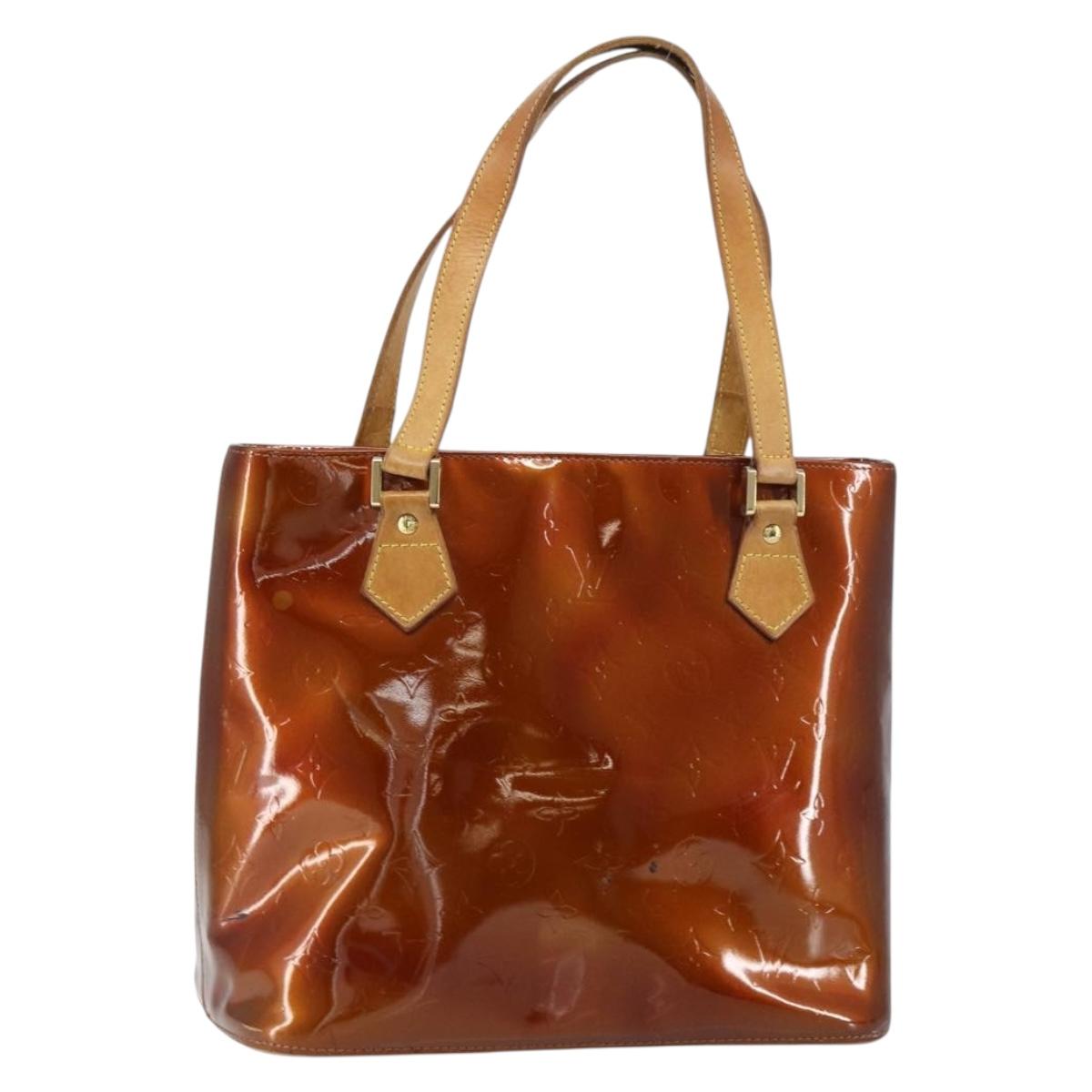 LOUIS VUITTON Monogram Vernis Houston Hand Bag Bronze M91122 LV Auth ep12270