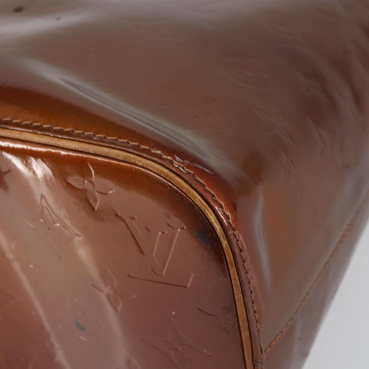 LOUIS VUITTON Monogram Vernis Houston Hand Bag Bronze M91122 LV Auth ep12270