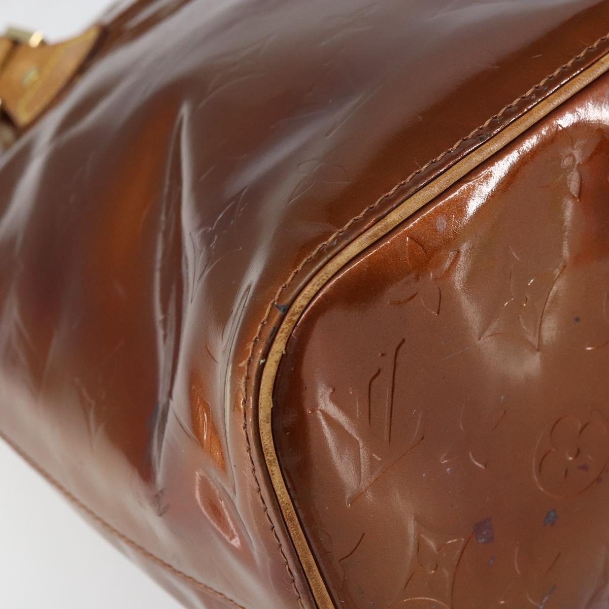 LOUIS VUITTON Monogram Vernis Houston Hand Bag Bronze M91122 LV Auth ep12270