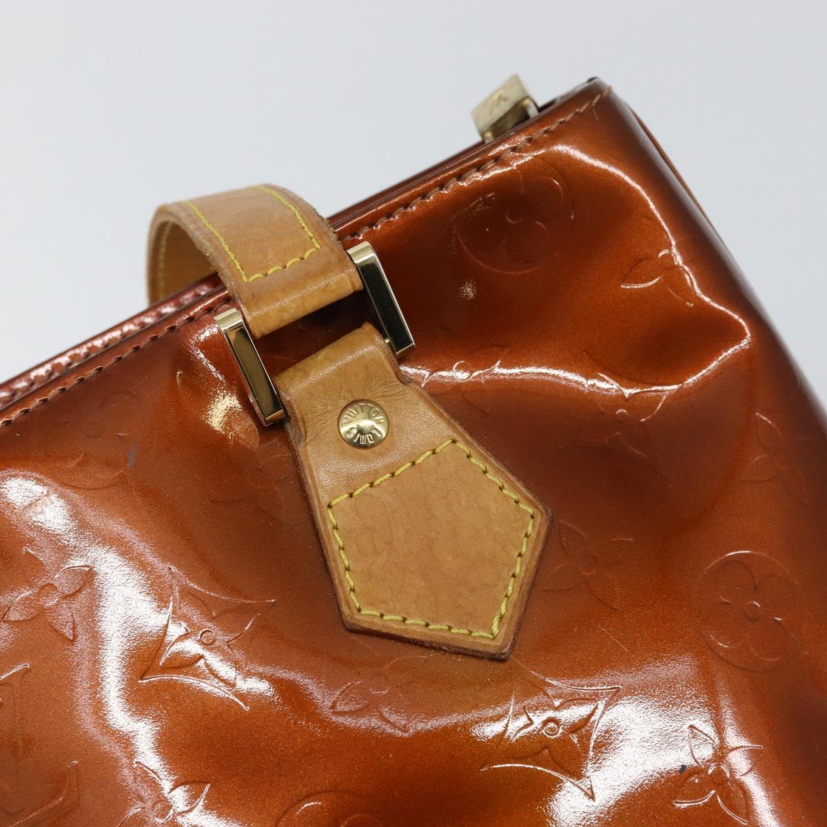 LOUIS VUITTON Monogram Vernis Houston Hand Bag Bronze M91122 LV Auth ep12270