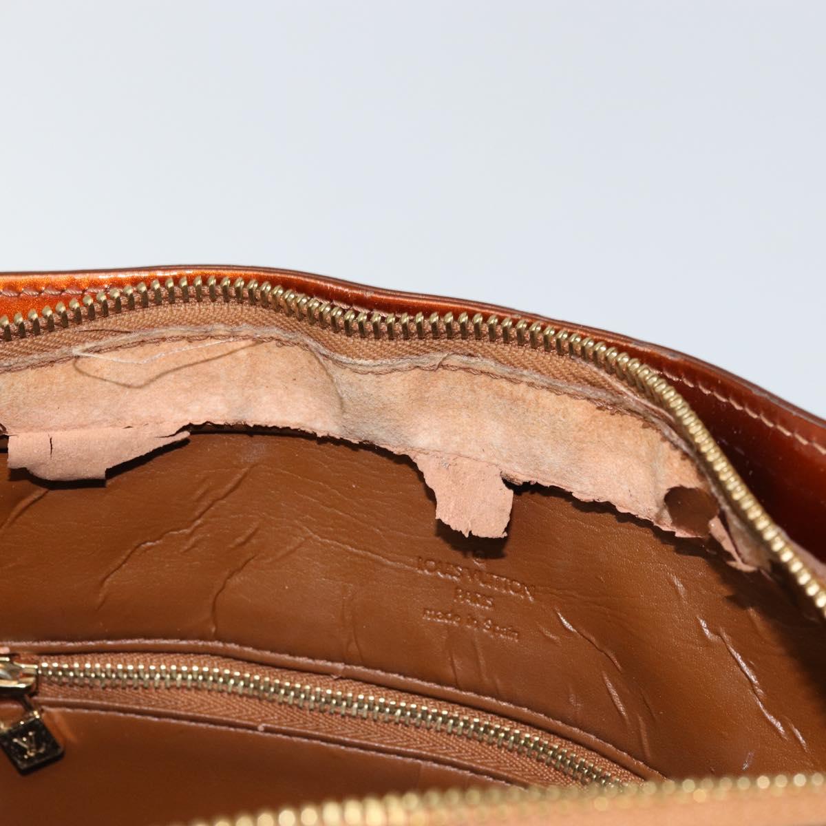 LOUIS VUITTON Monogram Vernis Houston Hand Bag Bronze M91122 LV Auth ep12270