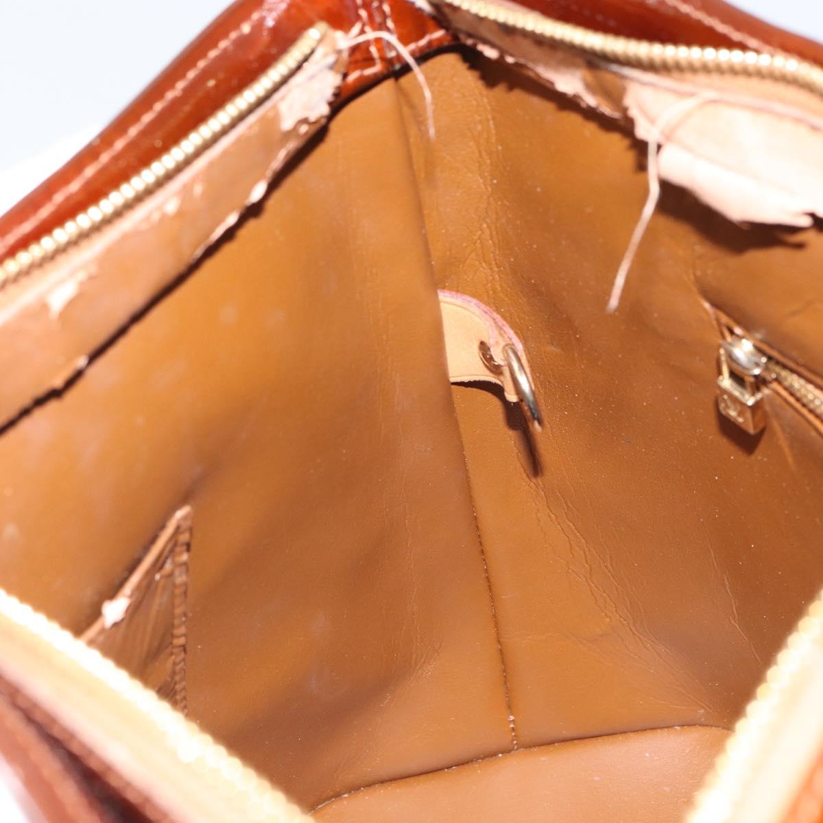 LOUIS VUITTON Monogram Vernis Houston Hand Bag Bronze M91122 LV Auth ep12270