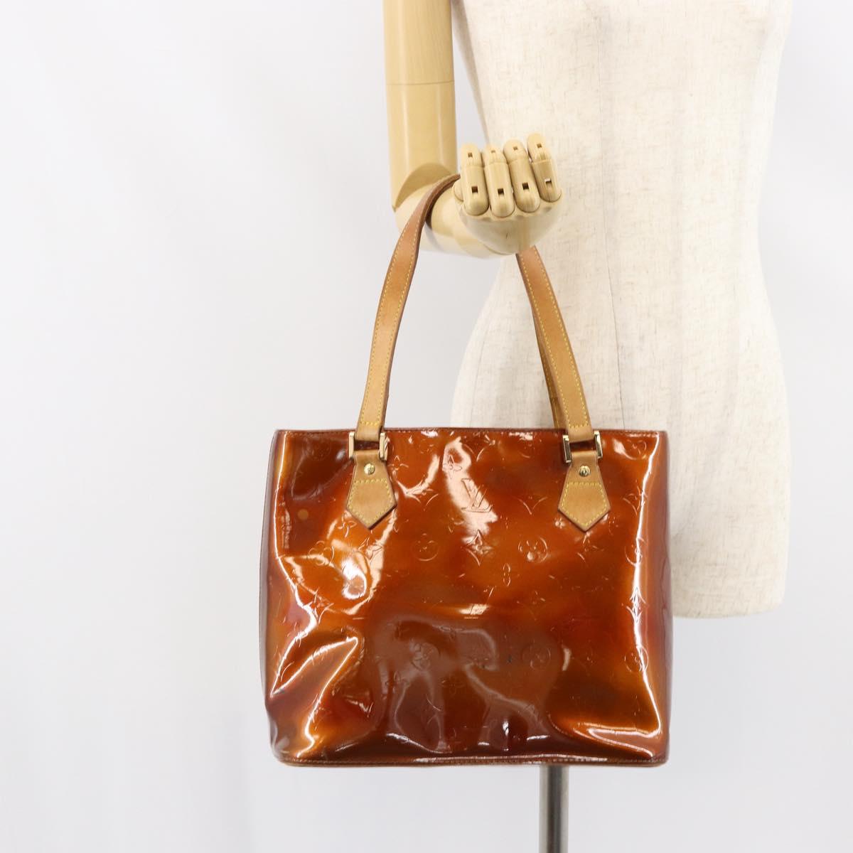 LOUIS VUITTON Monogram Vernis Houston Hand Bag Bronze M91122 LV Auth ep12270