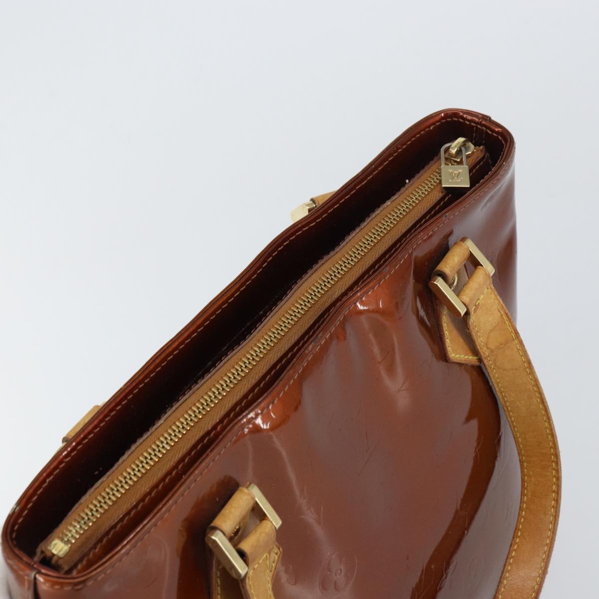 LOUIS VUITTON Monogram Vernis Houston Hand Bag Bronze M91122 LV Auth ep12270