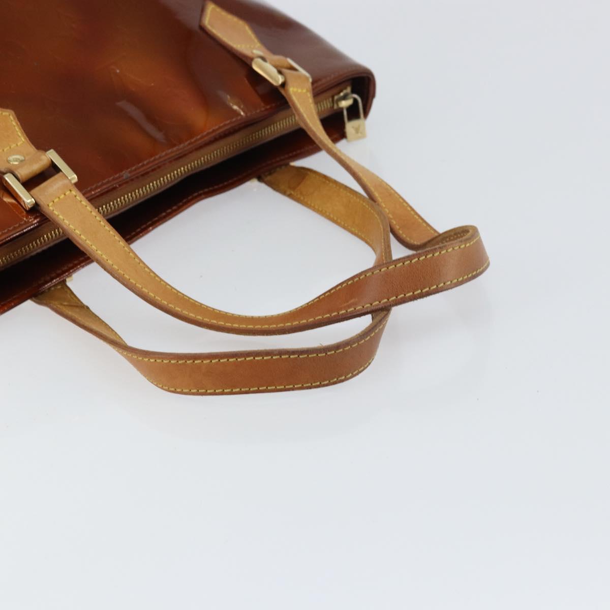 LOUIS VUITTON Monogram Vernis Houston Hand Bag Bronze M91122 LV Auth ep12270