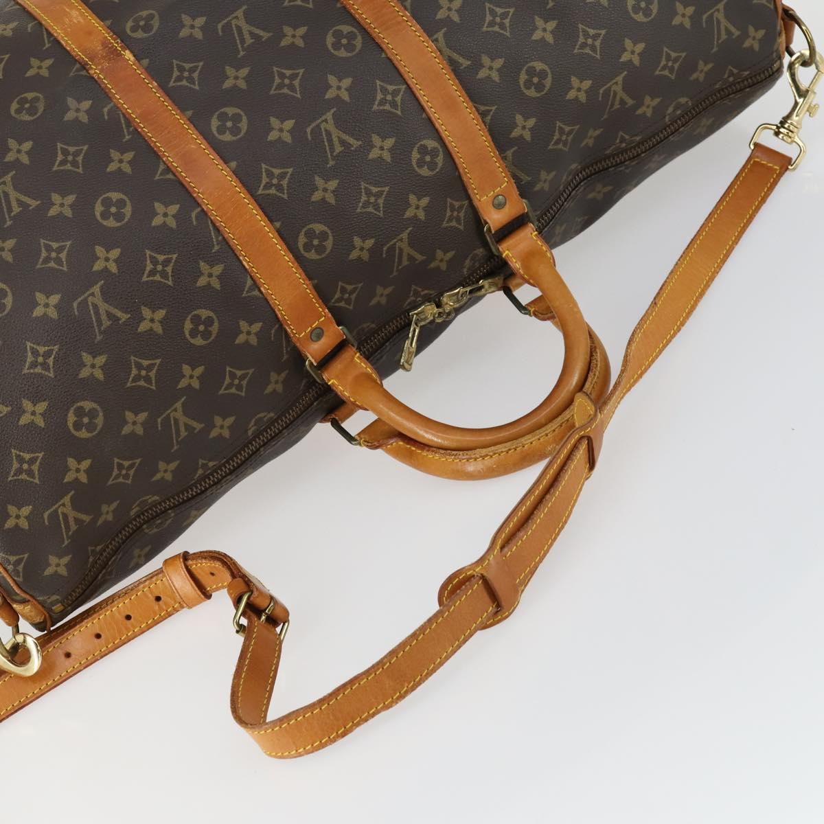 LOUIS VUITTON Monogram Keepall Bandouliere 55 Boston Bag M41414 LV Auth ep12288