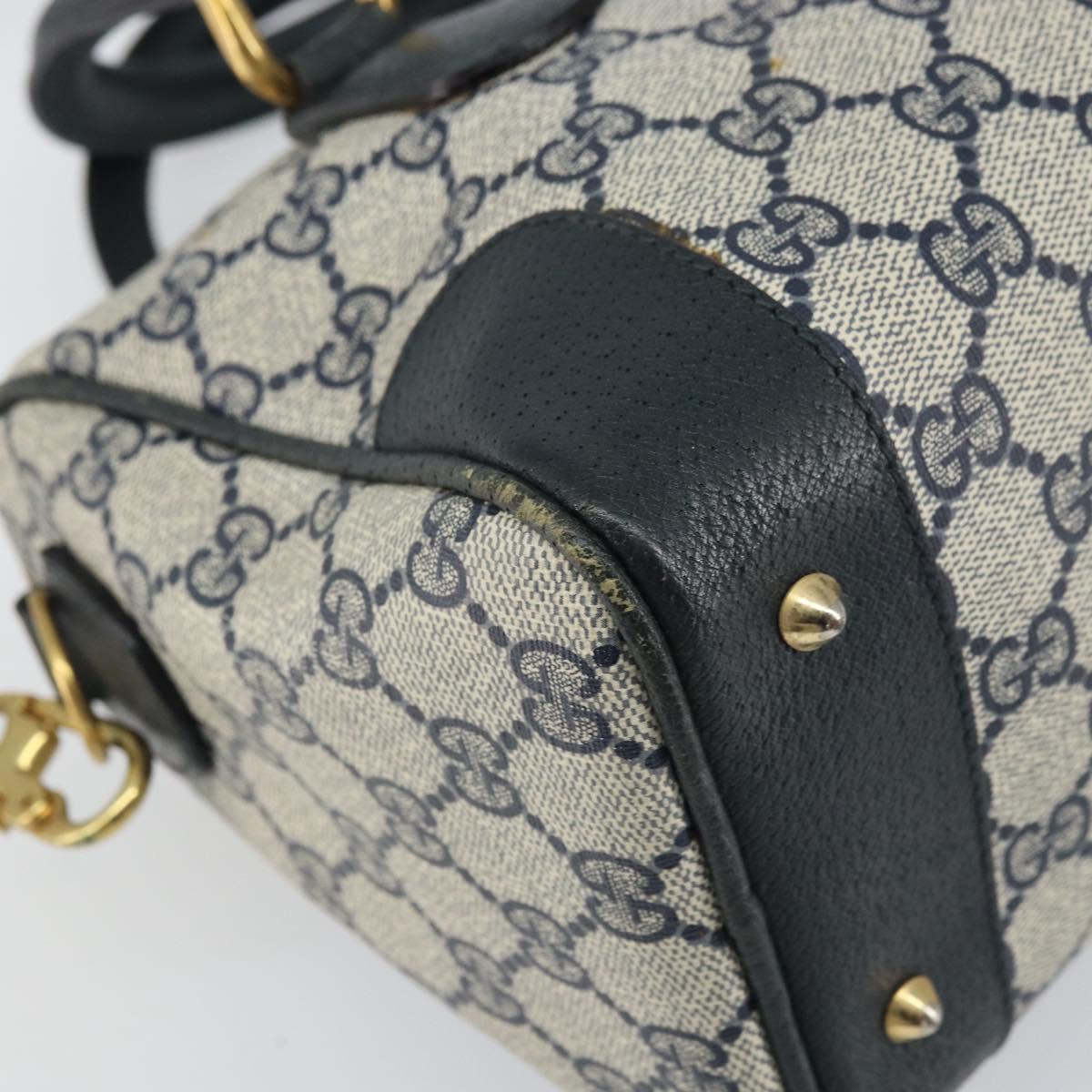 GUCCI GG Supreme Sherry Line Bag PVC 2way Navy Red gold 002 39 0069 Auth ep12291