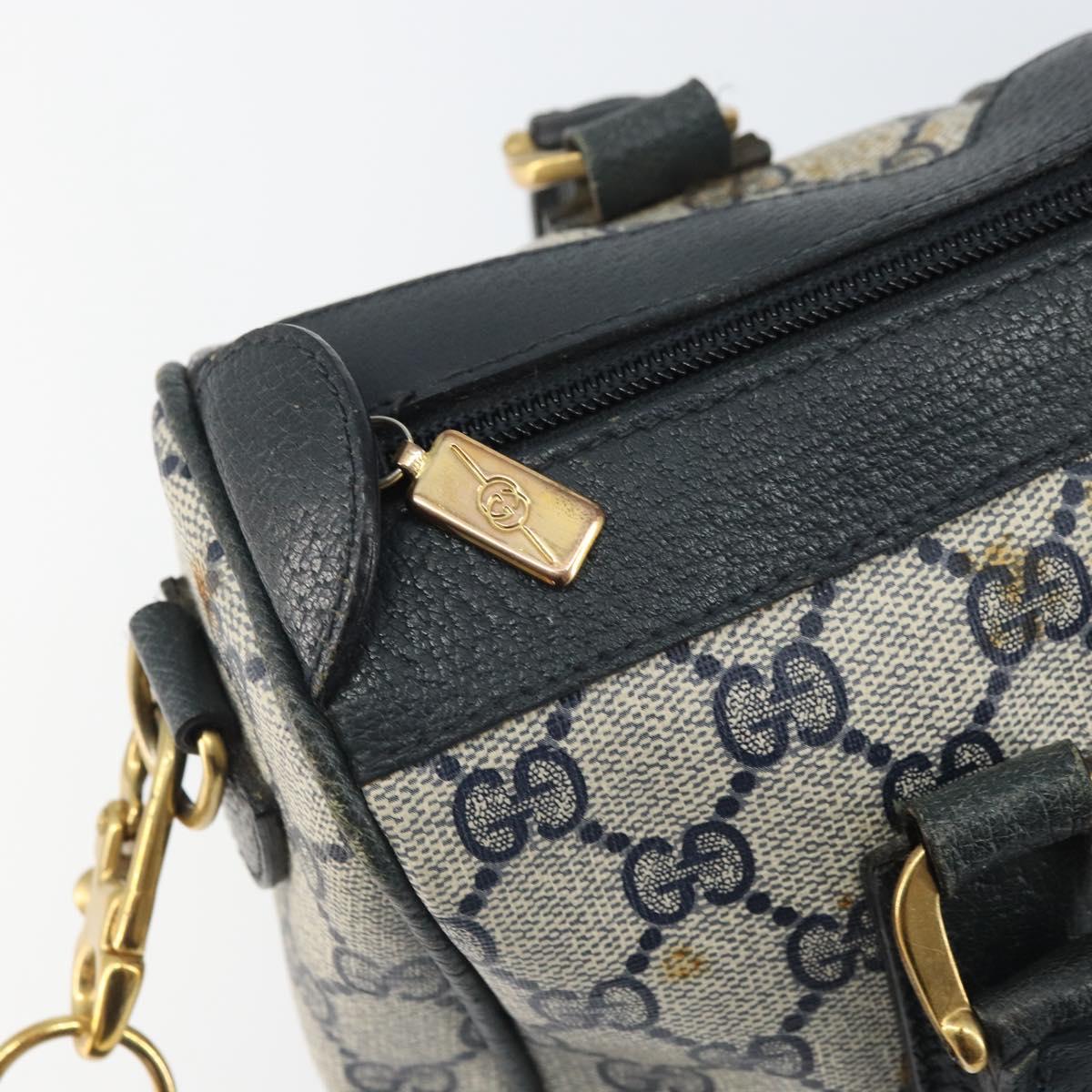GUCCI GG Supreme Sherry Line Bag PVC 2way Navy Red gold 002 39 0069 Auth ep12291