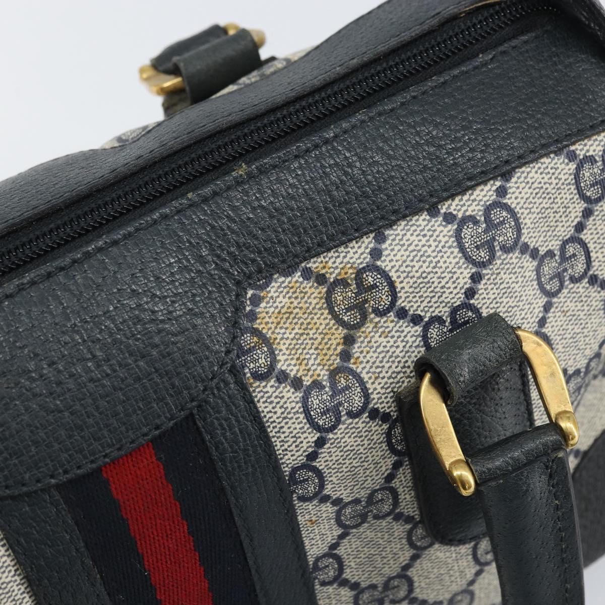 GUCCI GG Supreme Sherry Line Bag PVC 2way Navy Red gold 002 39 0069 Auth ep12291