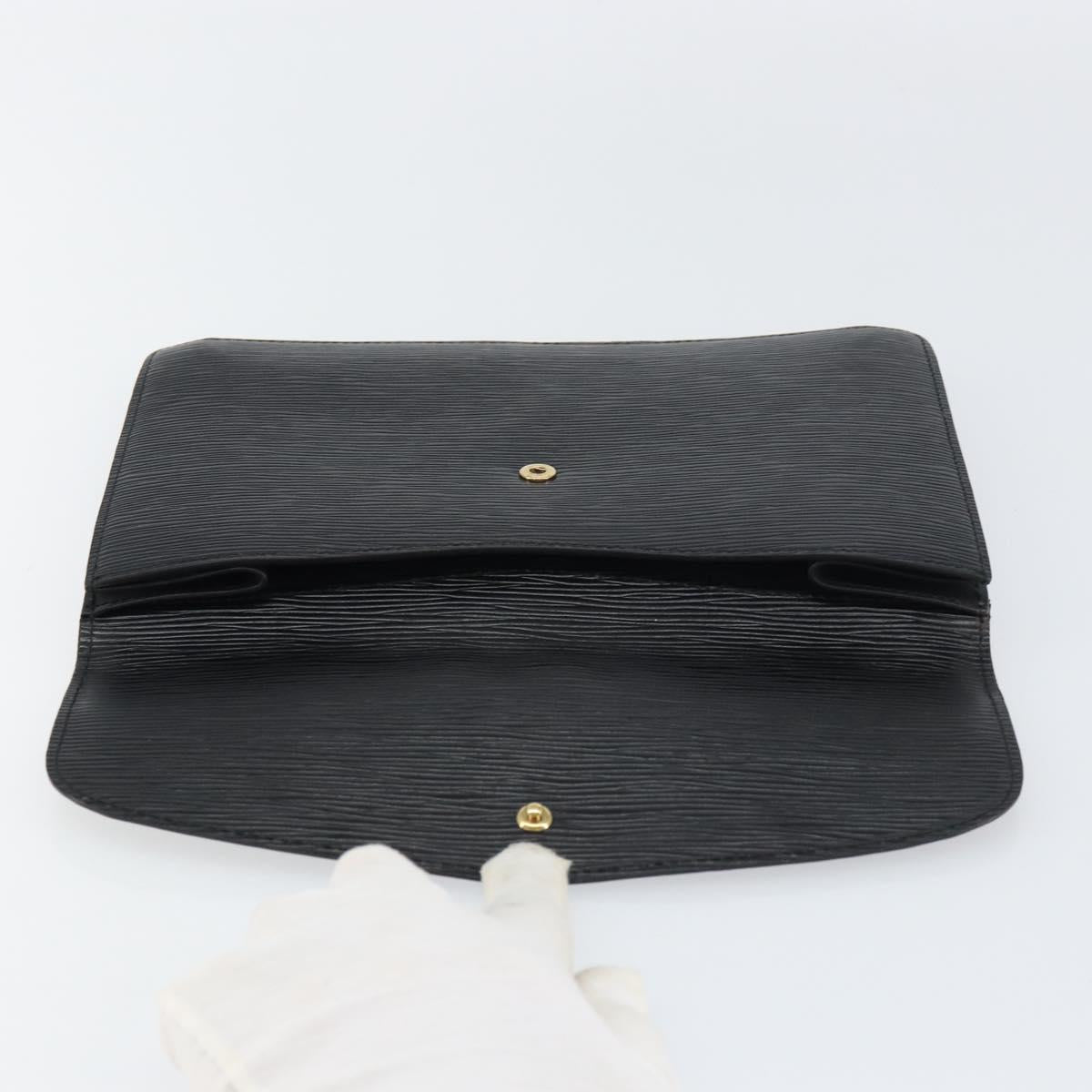 LOUIS VUITTON Epi Montaigne 27 Clutch Bag Black M52652 LV Auth ep12295