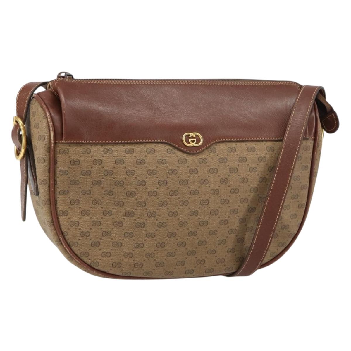 GUCCI Micro GG Supreme Shoulder Bag PVC Beige Gold 001 115 4001 Auth ep12296