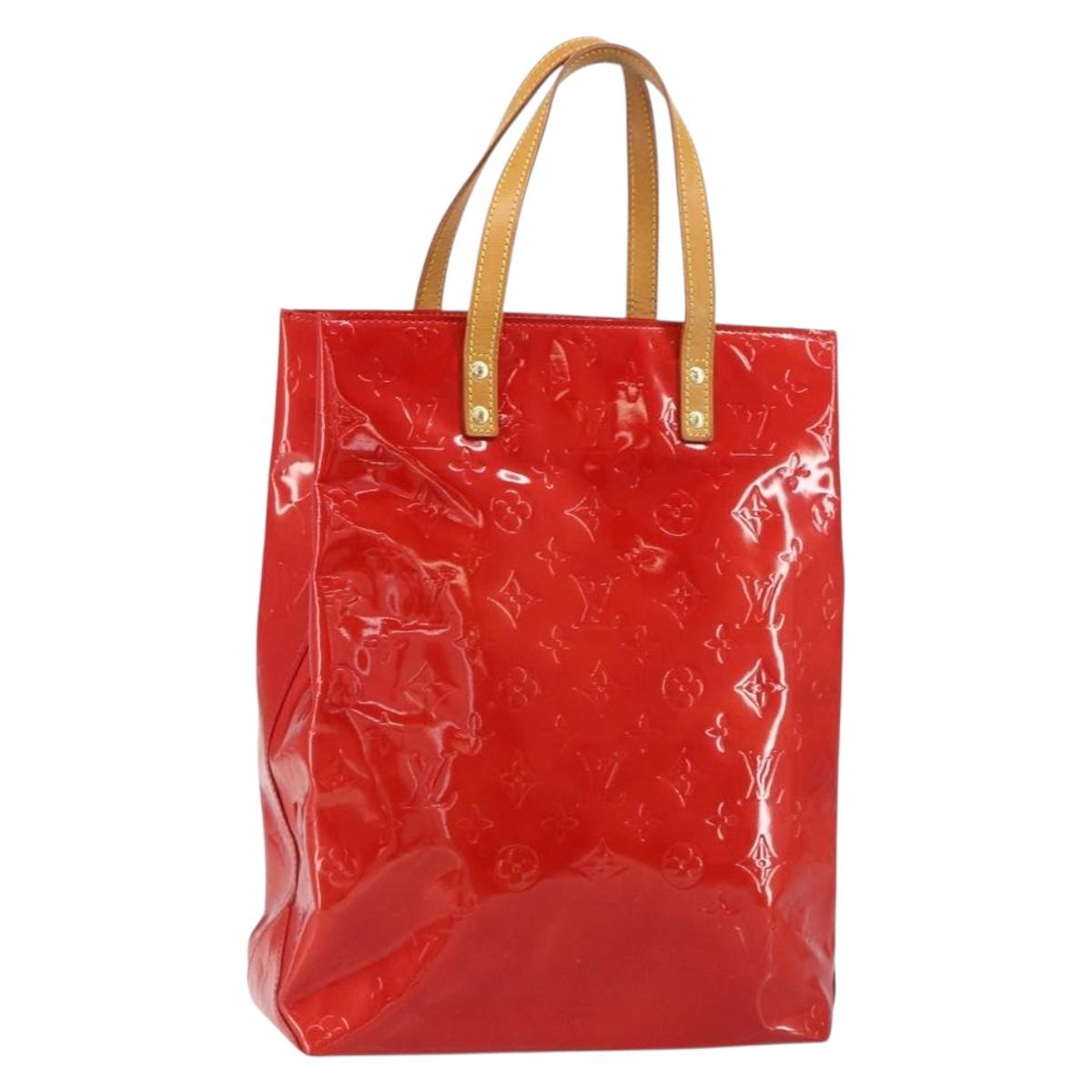 LOUIS VUITTON Monogram Vernis Reade MM Hand Bag Red Rouge M91086 LV Auth ep12299