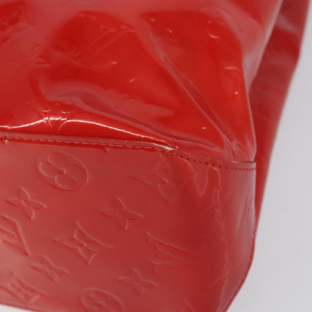 LOUIS VUITTON Monogram Vernis Reade MM Hand Bag Red Rouge M91086 LV Auth ep12299