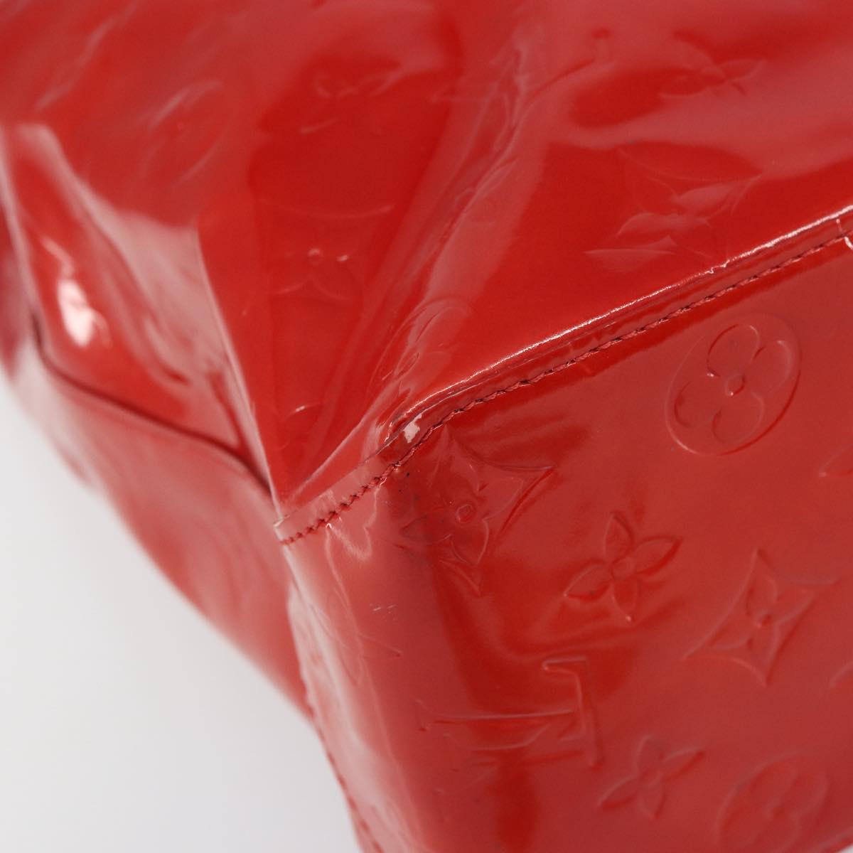 LOUIS VUITTON Monogram Vernis Reade MM Hand Bag Red Rouge M91086 LV Auth ep12299