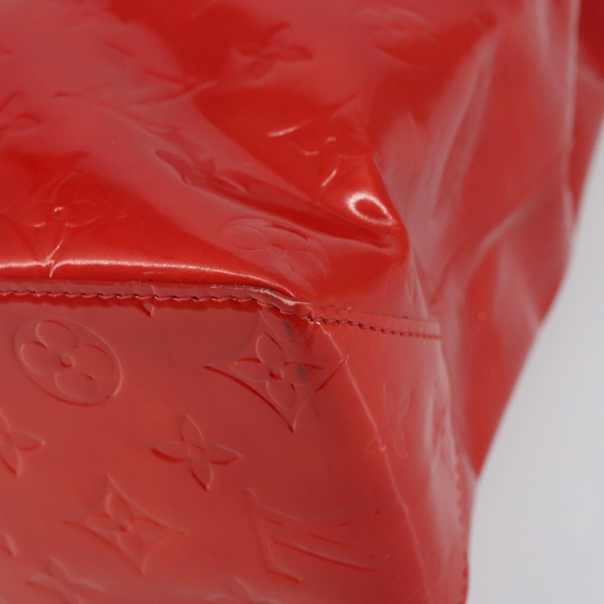 LOUIS VUITTON Monogram Vernis Reade MM Hand Bag Red Rouge M91086 LV Auth ep12299