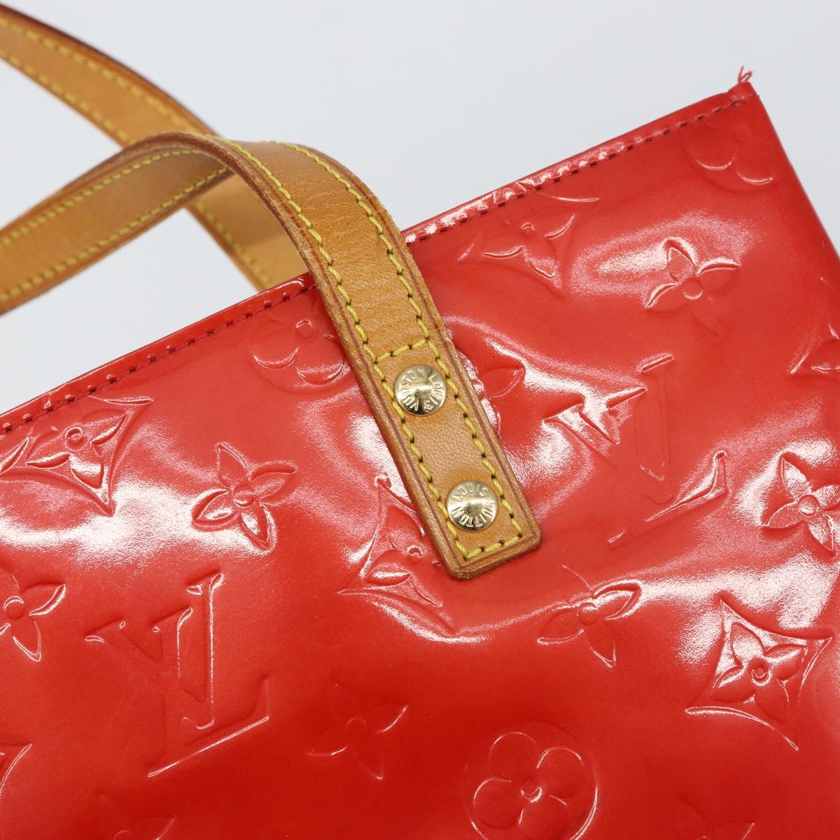 LOUIS VUITTON Monogram Vernis Reade MM Hand Bag Red Rouge M91086 LV Auth ep12299