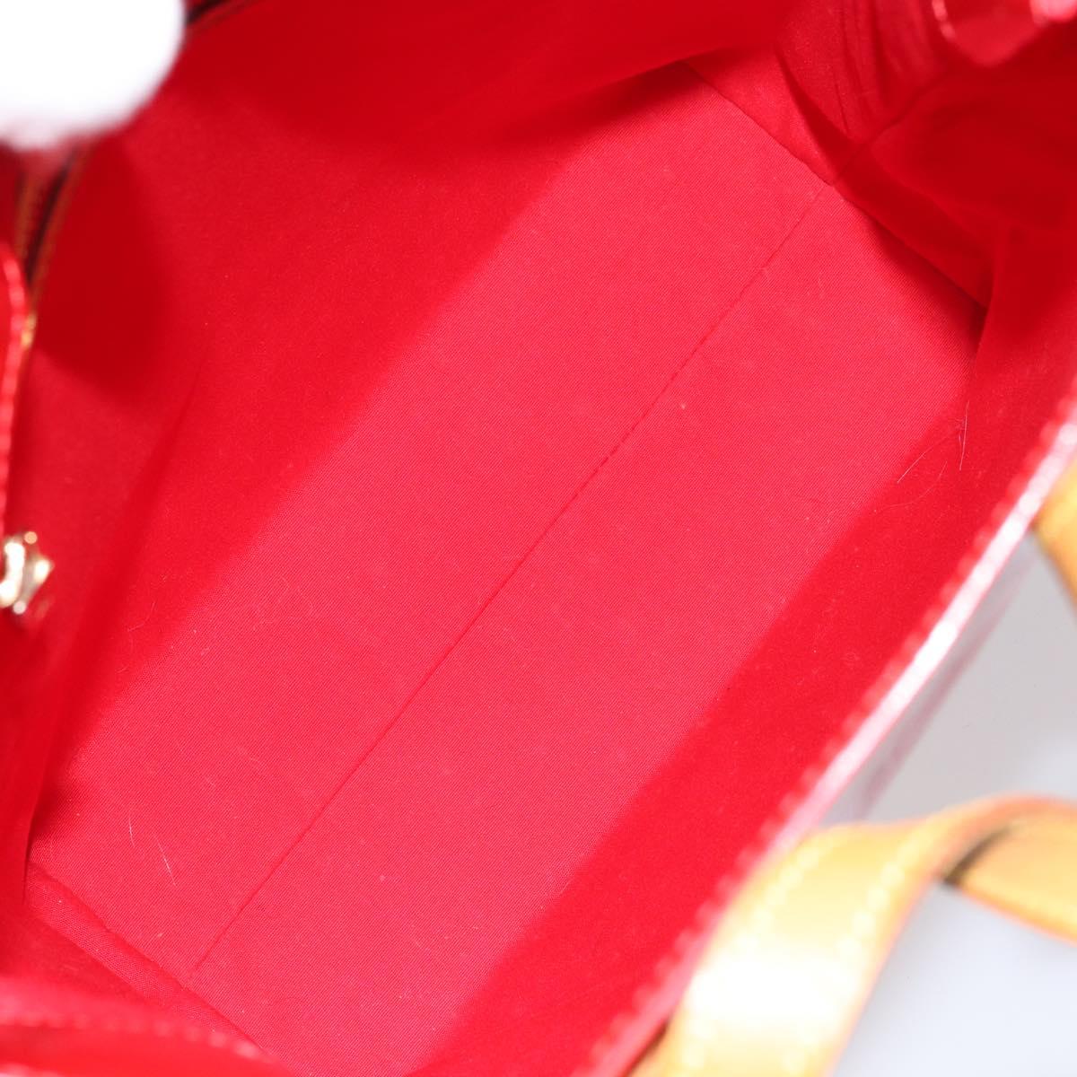 LOUIS VUITTON Monogram Vernis Reade MM Hand Bag Red Rouge M91086 LV Auth ep12299