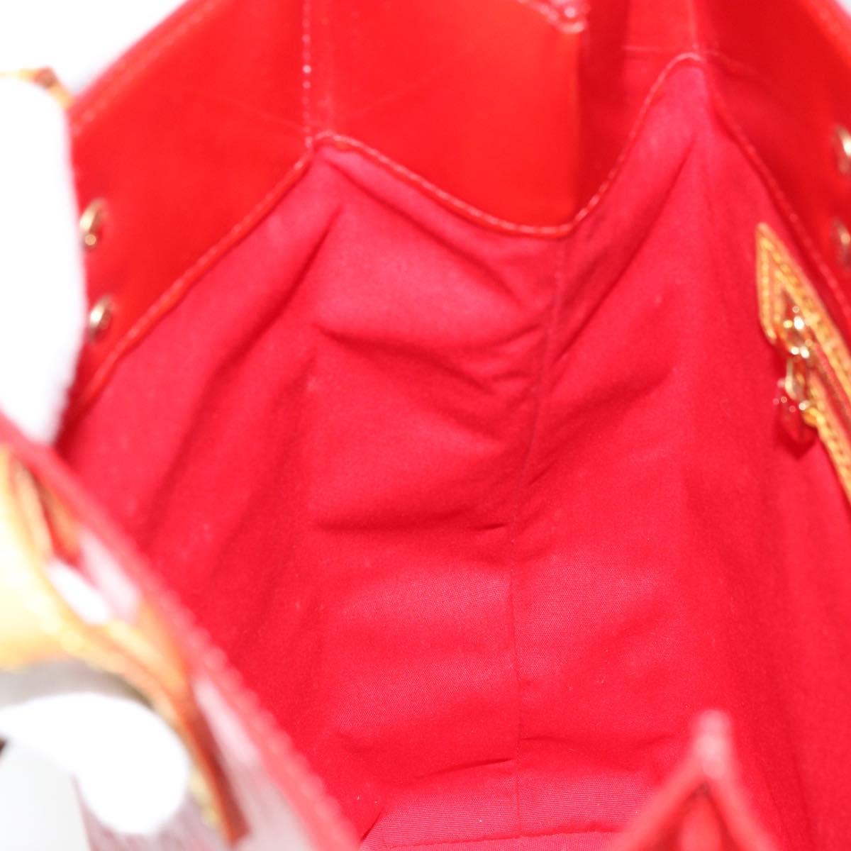 LOUIS VUITTON Monogram Vernis Reade MM Hand Bag Red Rouge M91086 LV Auth ep12299