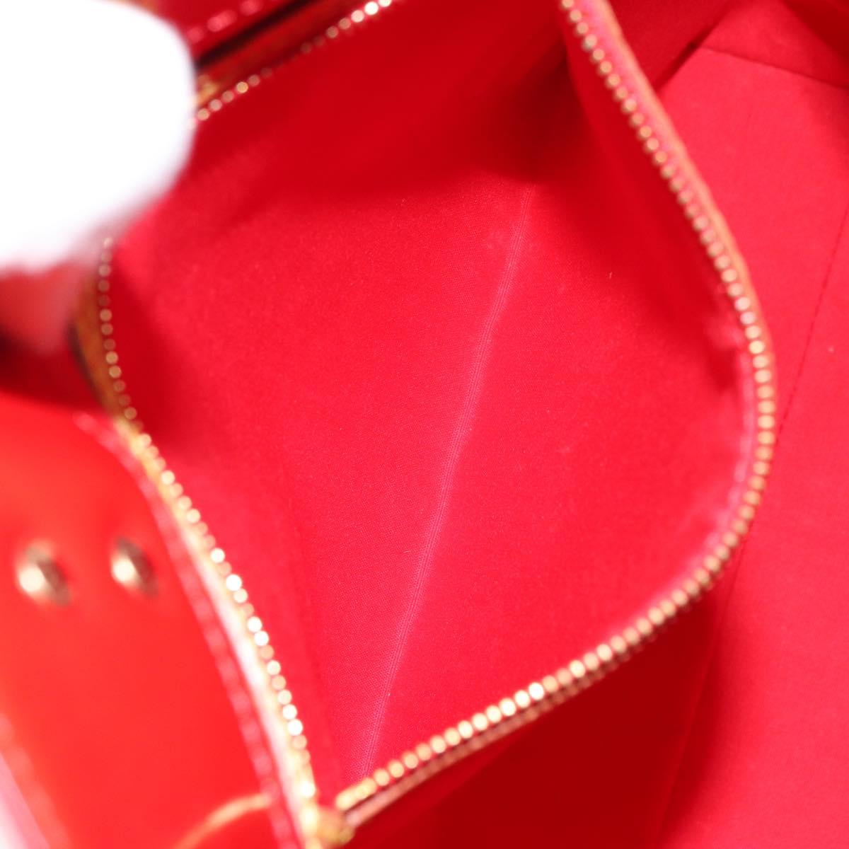 LOUIS VUITTON Monogram Vernis Reade MM Hand Bag Red Rouge M91086 LV Auth ep12299
