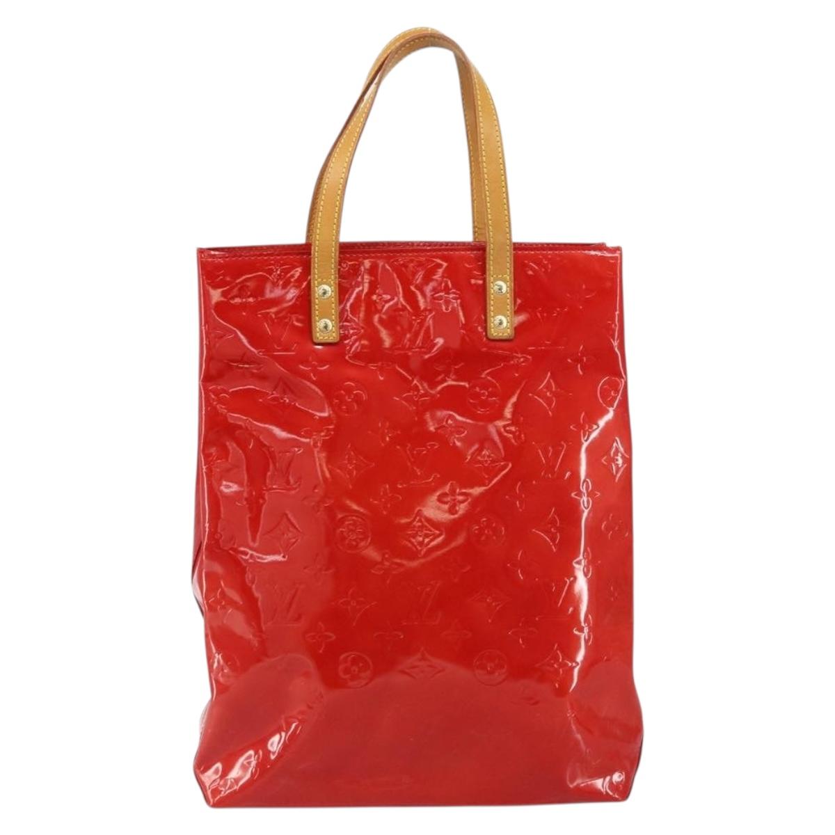 LOUIS VUITTON Monogram Vernis Reade MM Hand Bag Red Rouge M91086 LV Auth ep12299