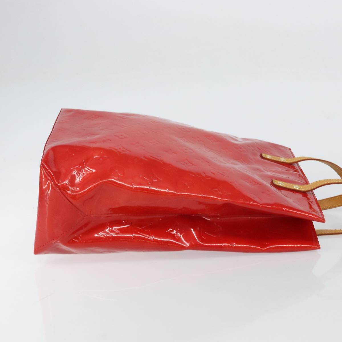 LOUIS VUITTON Monogram Vernis Reade MM Hand Bag Red Rouge M91086 LV Auth ep12299