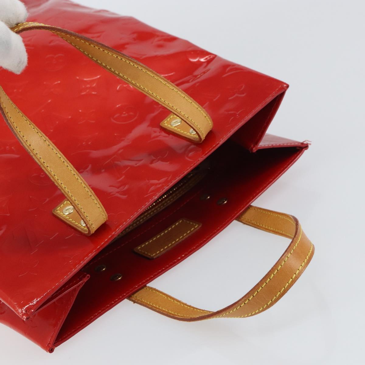 LOUIS VUITTON Monogram Vernis Reade MM Hand Bag Red Rouge M91086 LV Auth ep12299