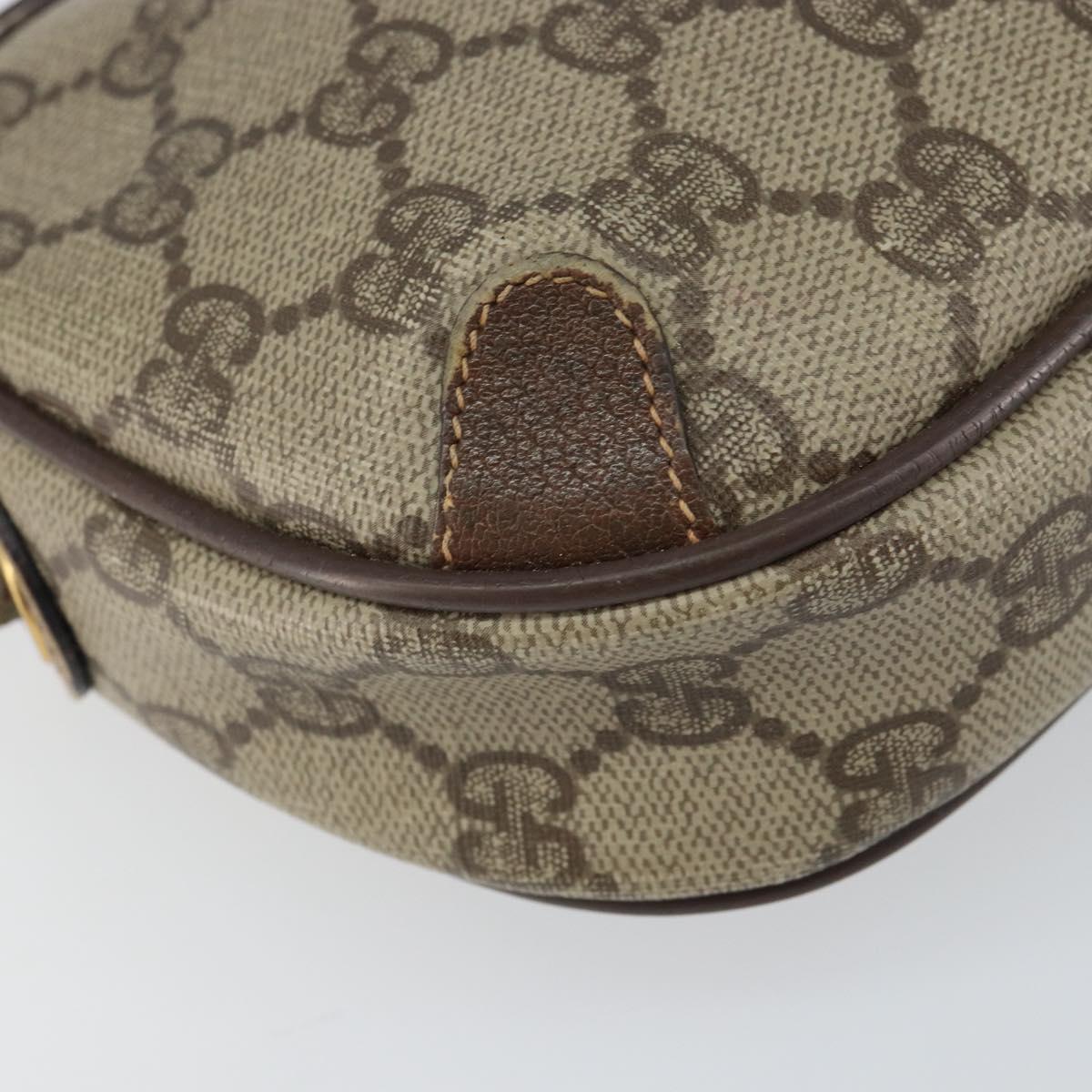 GUCCI GG Supreme Web Sherry Line Bag PVC Beige Gold 156 02 066 Auth ep12301