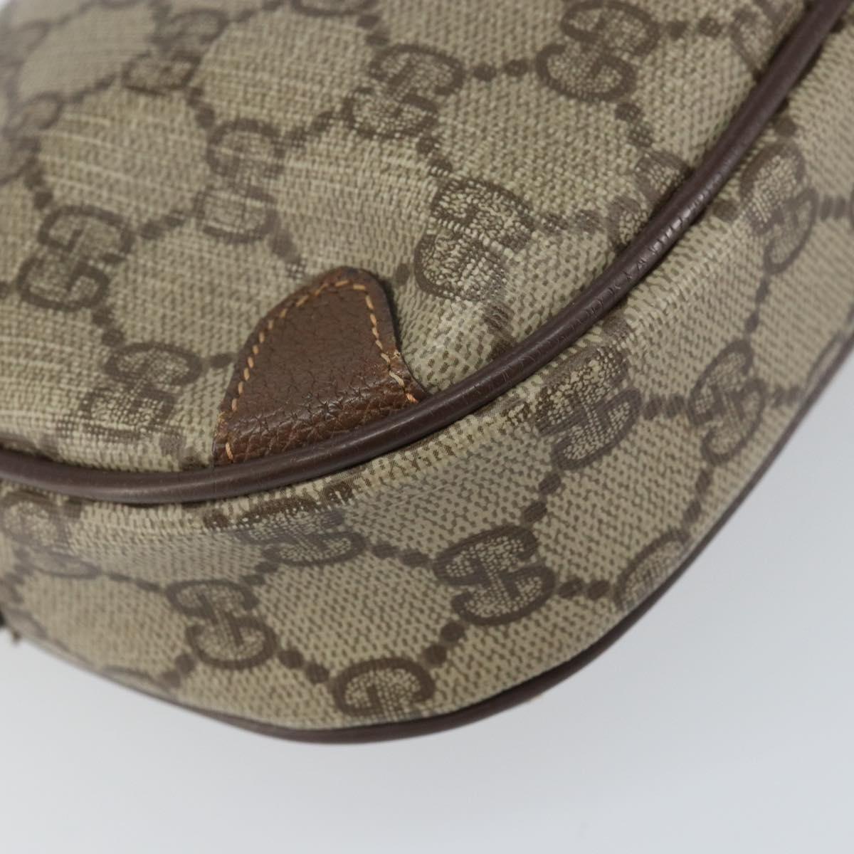 GUCCI GG Supreme Web Sherry Line Bag PVC Beige Gold 156 02 066 Auth ep12301