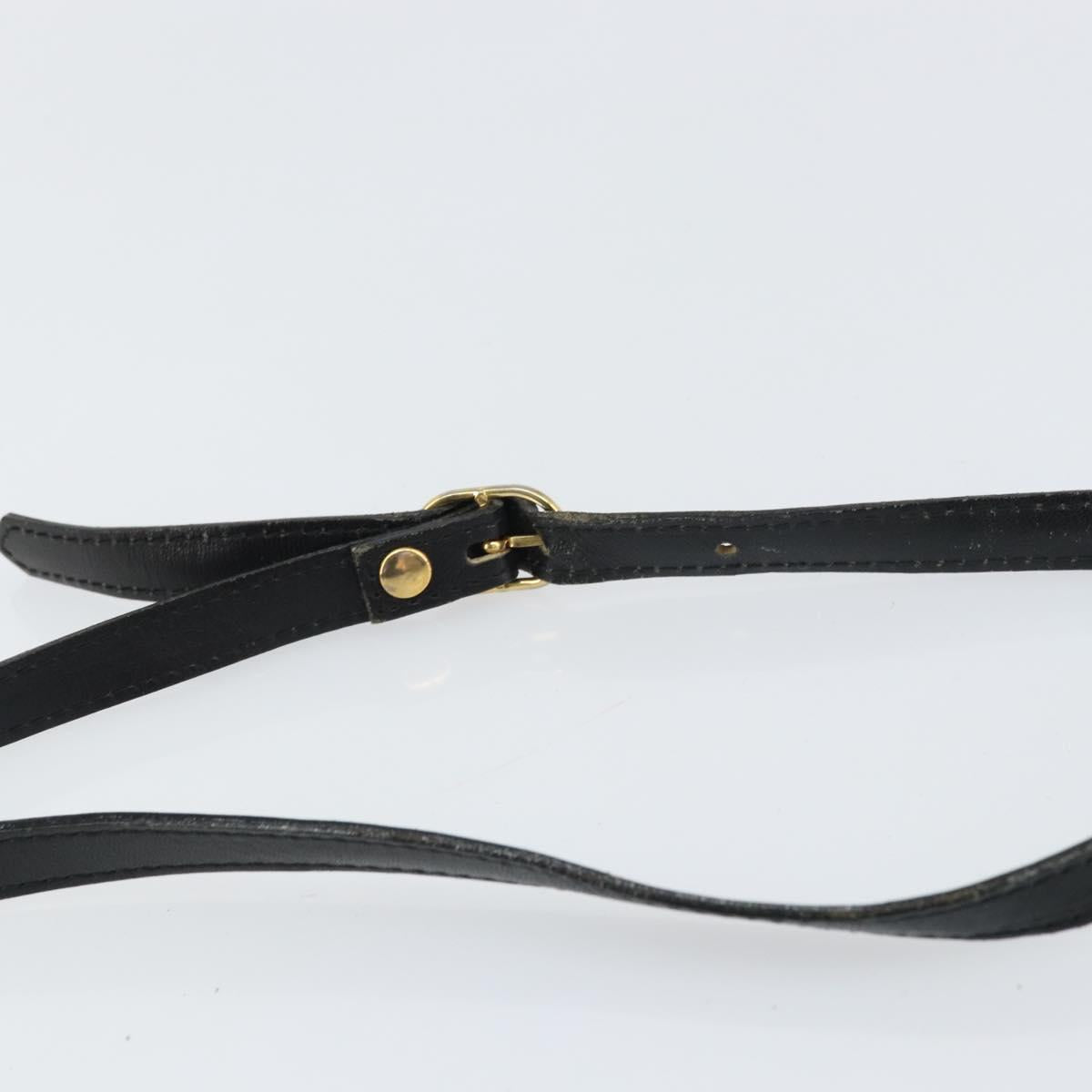 Burberrys Shoulder Bag Leather Black Gold Auth ep12303