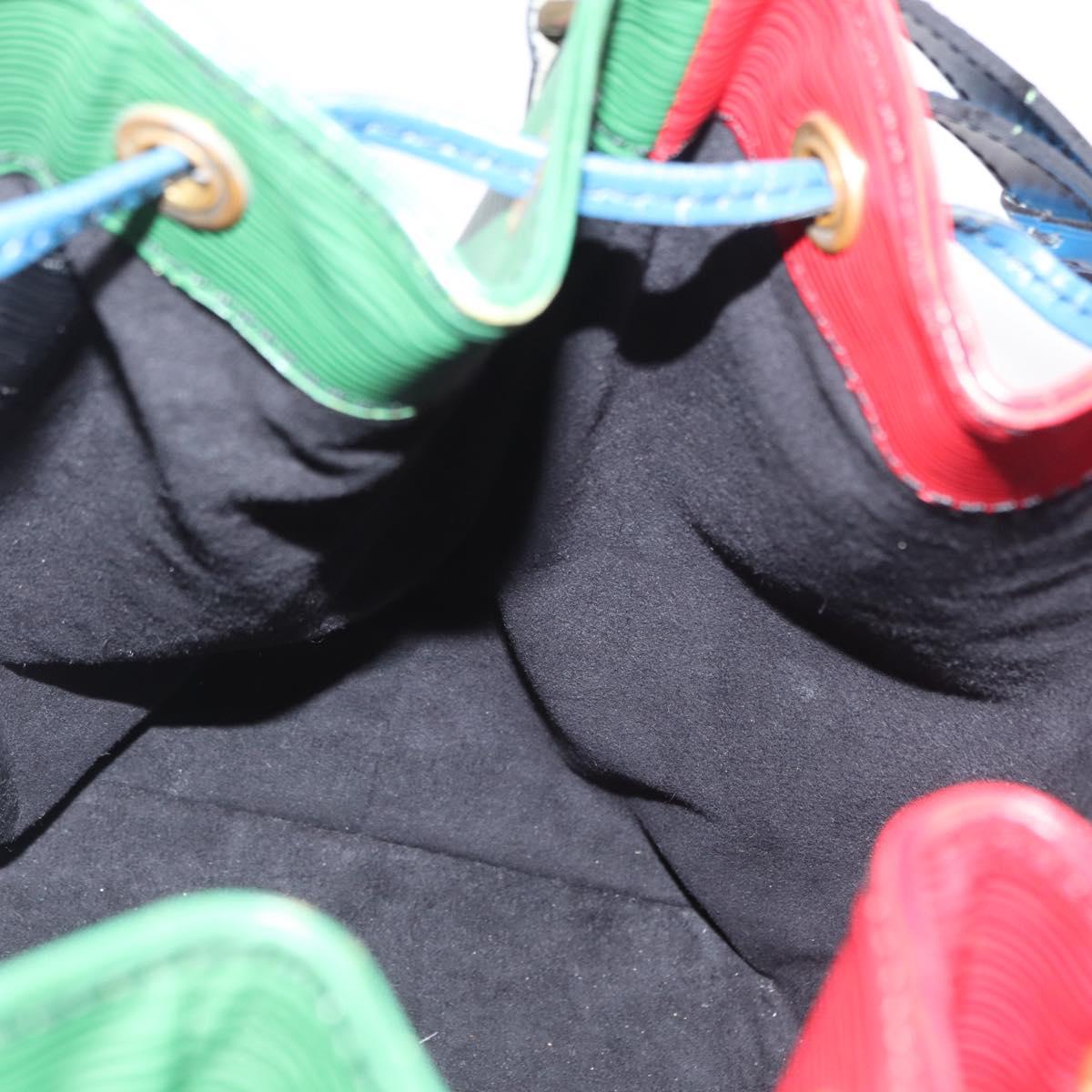 LOUIS VUITTON Epi Petit Noe Bag Tricolor Green Red blue M44147 LV Auth ep12319