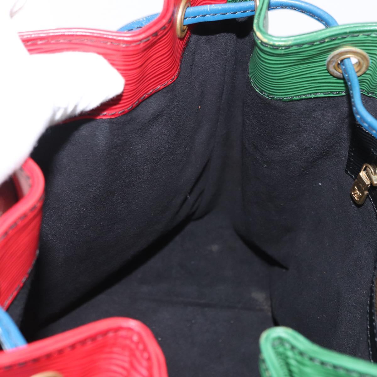 LOUIS VUITTON Epi Petit Noe Bag Tricolor Green Red blue M44147 LV Auth ep12319