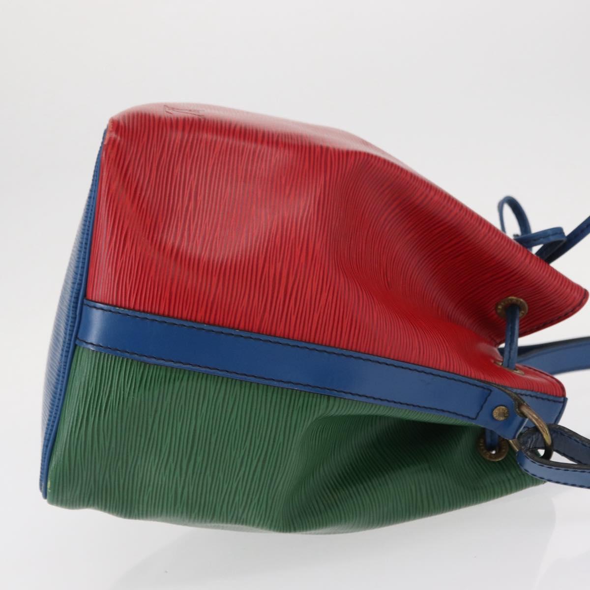 LOUIS VUITTON Epi Petit Noe Bag Tricolor Green Red blue M44147 LV Auth ep12319