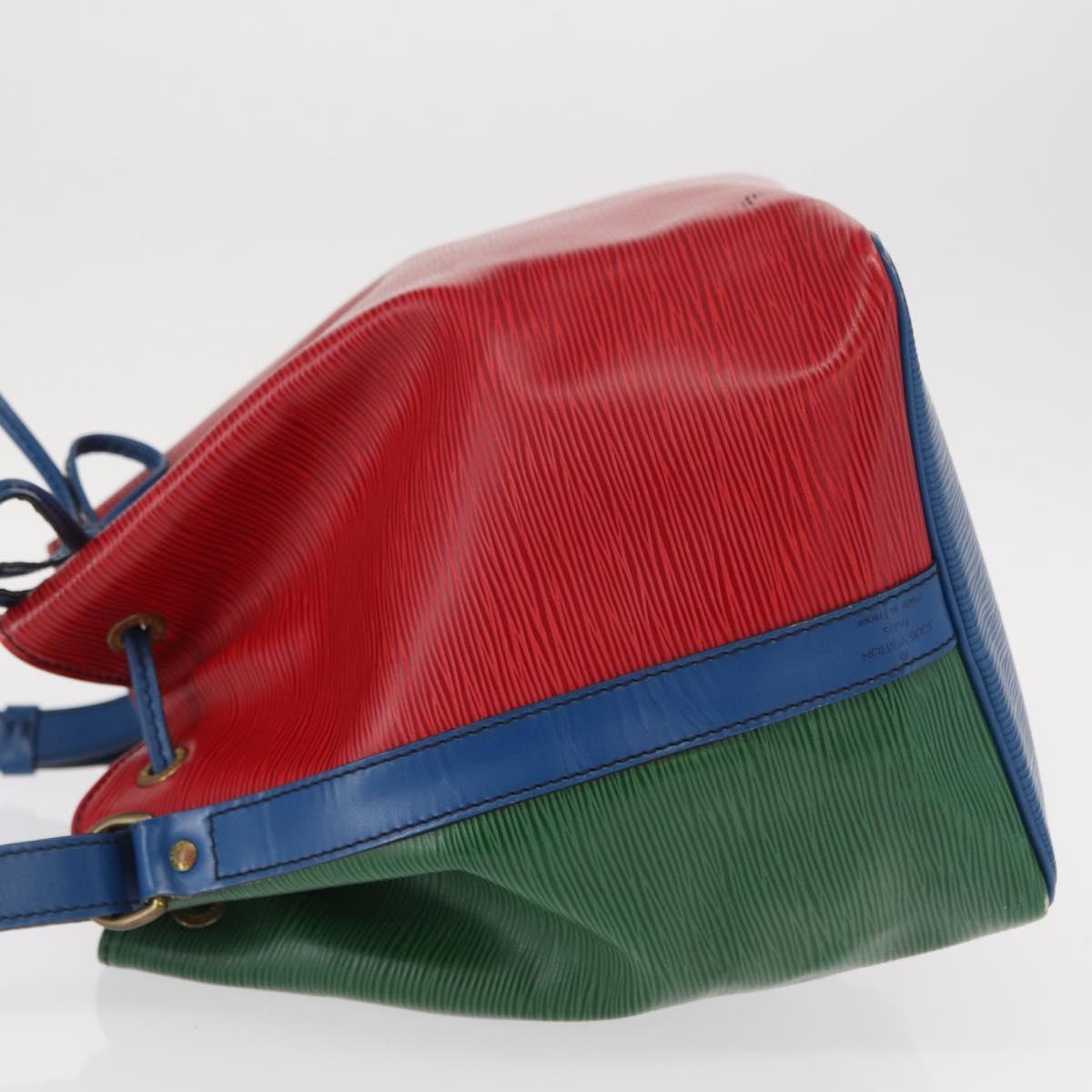LOUIS VUITTON Epi Petit Noe Bag Tricolor Green Red blue M44147 LV Auth ep12319