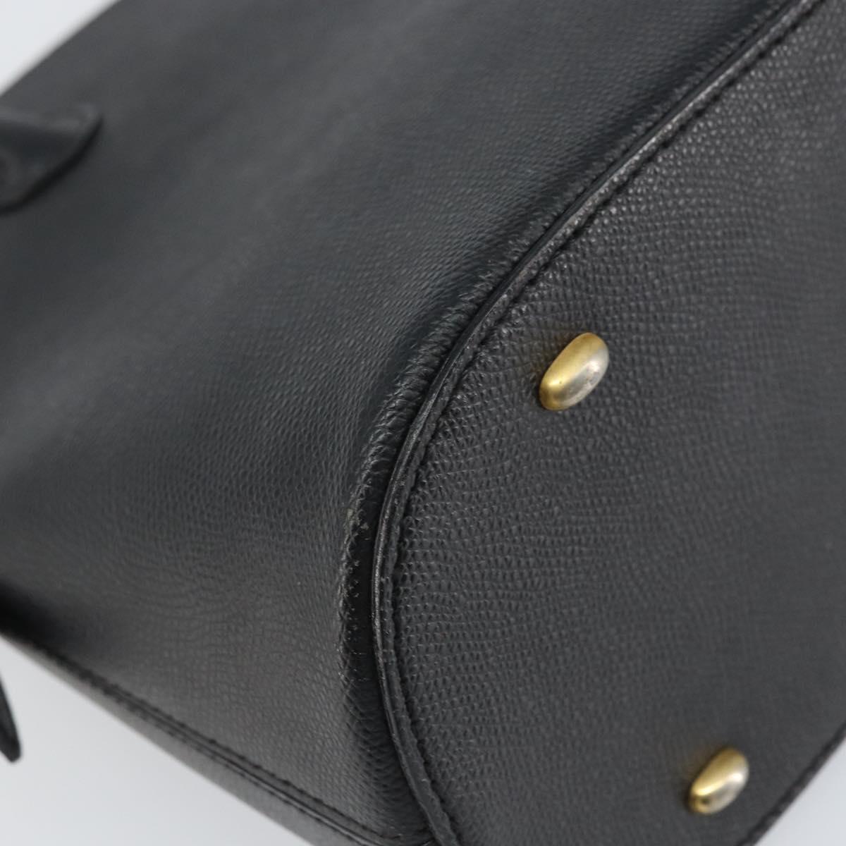 CELINE Hand Bag Leather Black Gold Auth ep12323