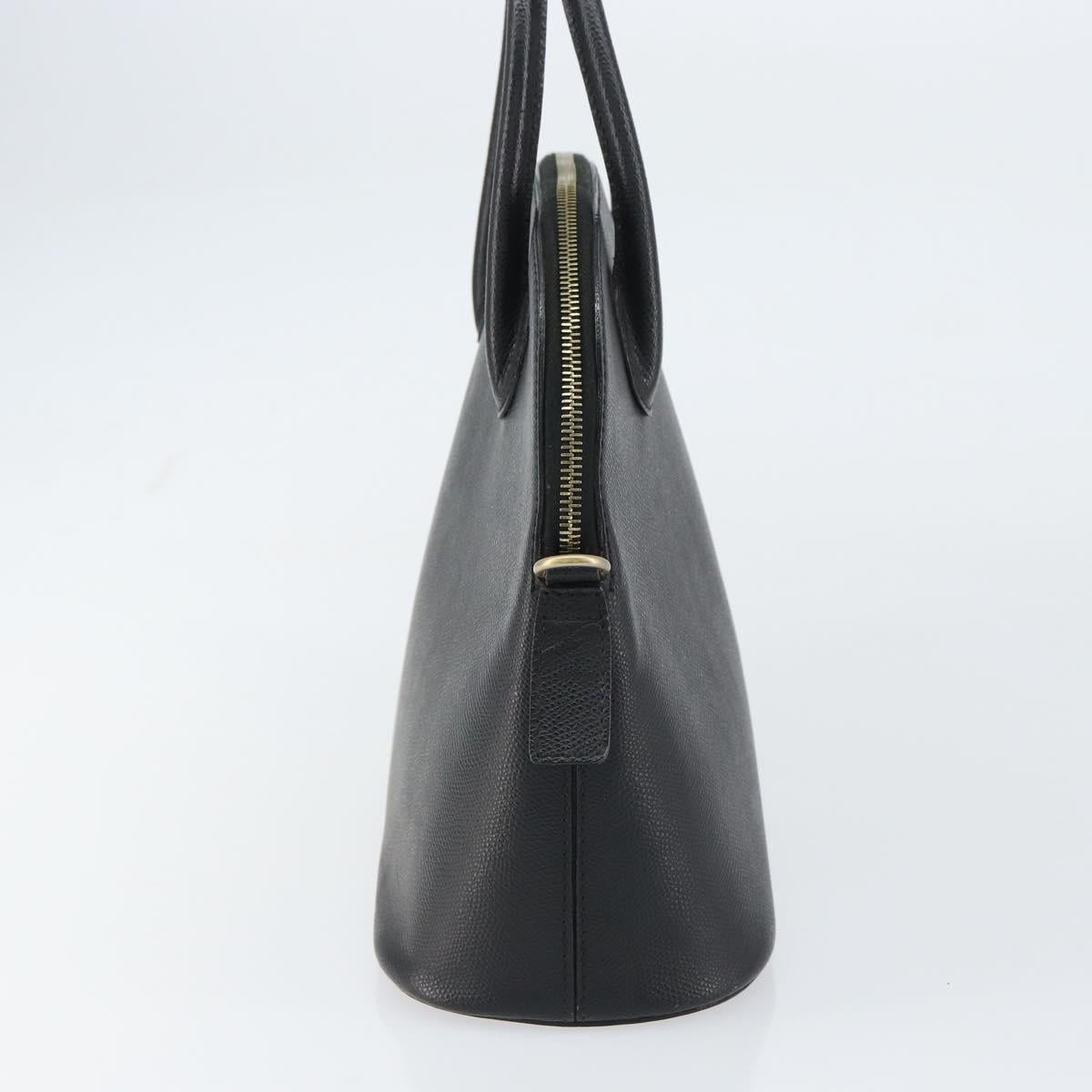 CELINE Hand Bag Leather Black Gold Auth ep12323