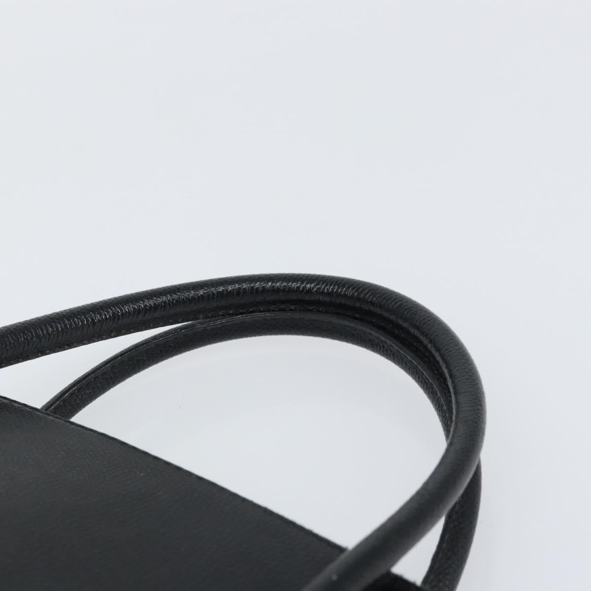 CELINE Hand Bag Leather Black Gold Auth ep12323