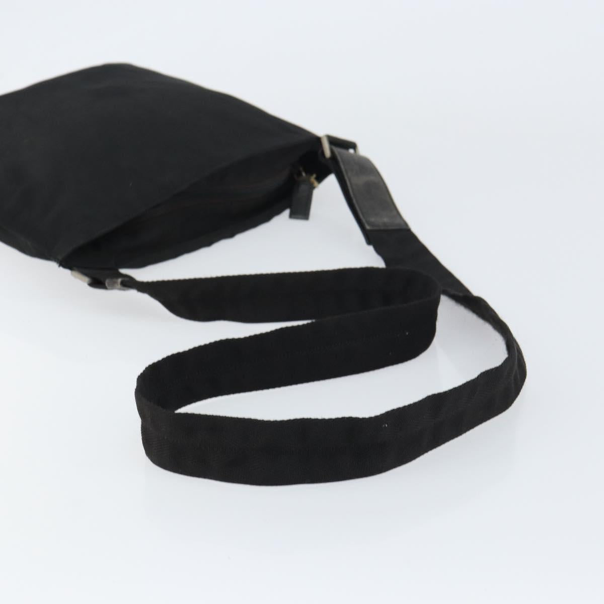 PRADA Shoulder Bag Nylon Silver Black Auth ep12326