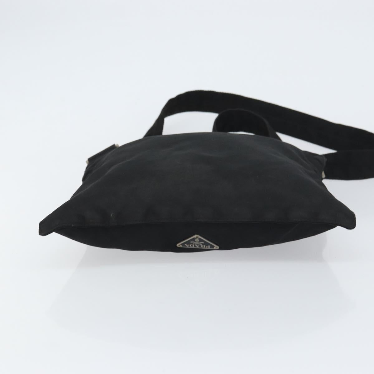 PRADA Shoulder Bag Nylon Silver Black Auth ep12326